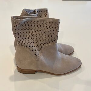 Michael Kors Tan Ankle Booties Perforated Design